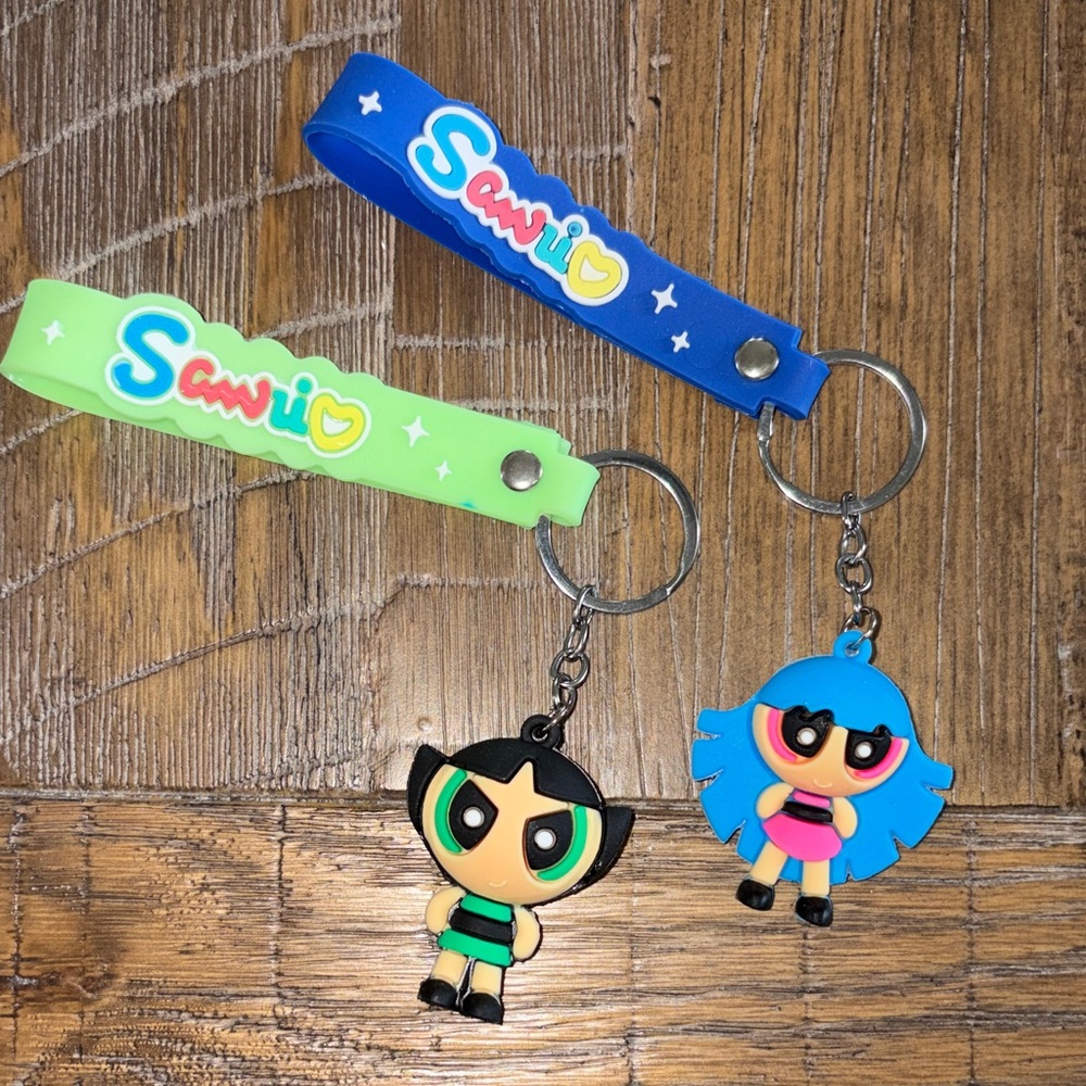 Powerpuff girls silicone key rings qty 2